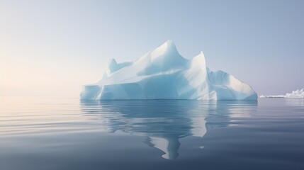 Fototapeta na wymiar Photograph of floating iceberg taken from explorer ship. Natural lighting.