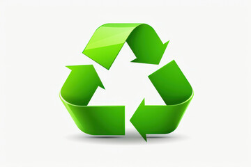 Obraz premium Green Recycle Logo on White Background