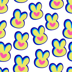 seamless pattern with color icon abstract shape in vector. template for background wallpaper, wrapping, textile in flat style