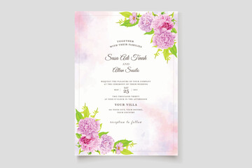 floral peonies background and wreath card design