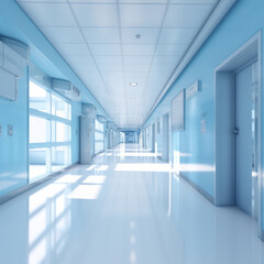 Blurred background of Hospital hallway. medicine concept.