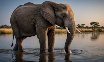 Sanctuary Whispers: African Bush Elephant in Savanna Tranquility