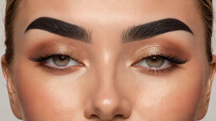  a close up of a woman with a pair of false lashes