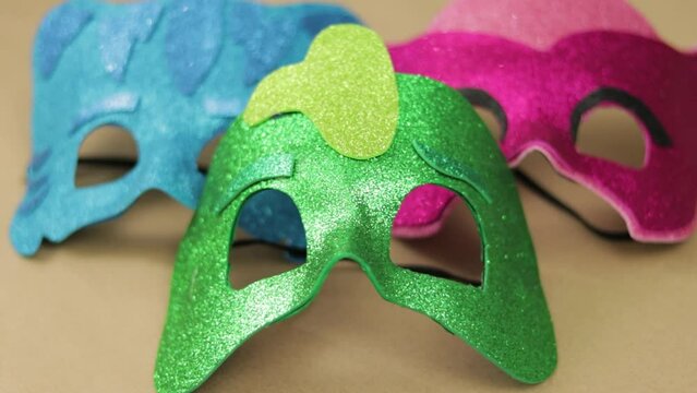 Colorful handmade diamond foam PJ Masks characters for carnival