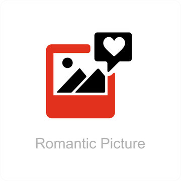 romantic picture and gallery icon concept