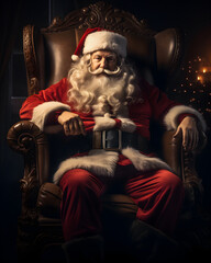 Fototapeta na wymiar Cozy Christmas Portraits with Santa - Perfect for Holiday Cheer!