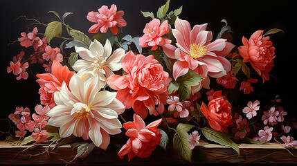 - Greeting dear women with a bouquet of flowers, generative ai