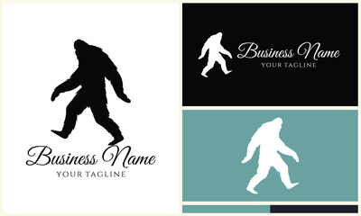 silhouette bigfoot vector logo template