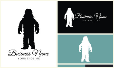 silhouette bigfoot vector logo template