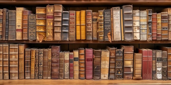 old books in a library