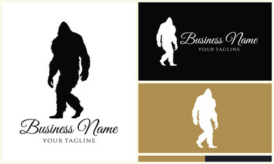 silhouette bigfoot vector logo template