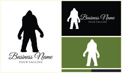 silhouette bigfoot vector logo template