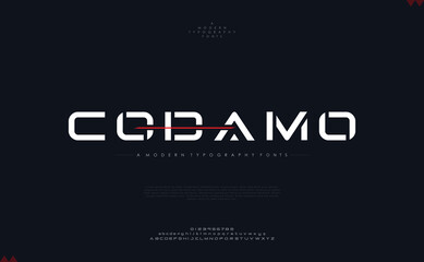 Codamo, abstract modern urban alphabet fonts typography sport technology fashion digital future creative logo design font vector 

