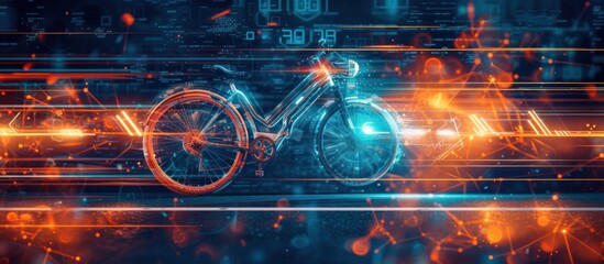 Futuristic modern technology bicycle abstract background.AI generated image - obrazy, fototapety, plakaty