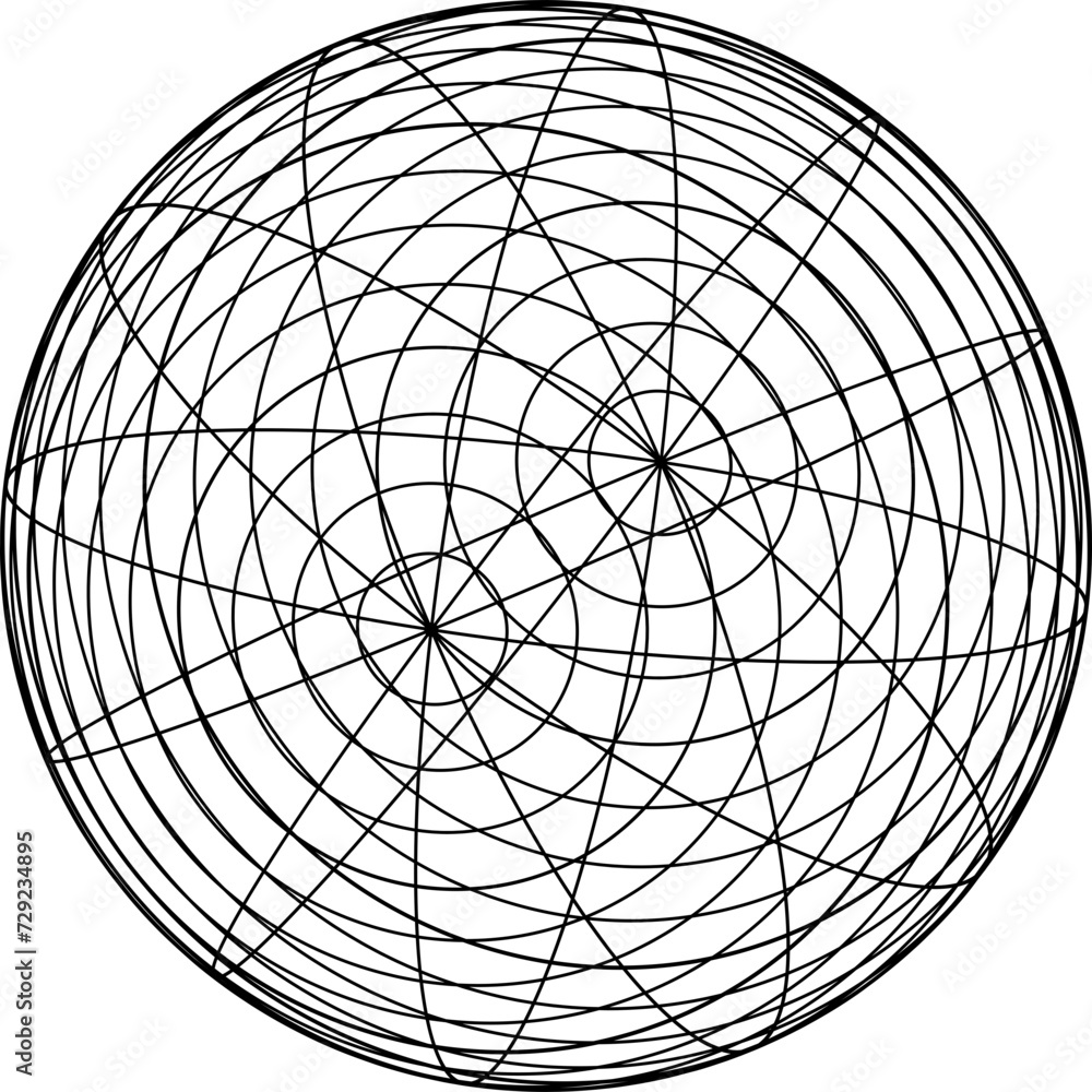 Poster geometric shape of sphere 3d design in technology style. abstract circle vector illustration.