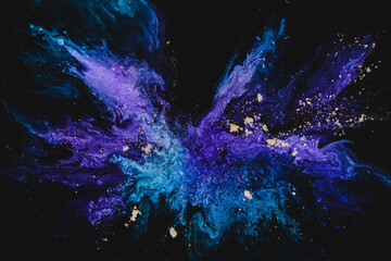 Abstract cosmic paint explosion in space