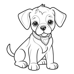 Puppy coloring pages,Dog coloring pages, Animal Coloring page for Kids Children stock vector illustration....