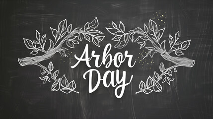 Chalkboard Displaying Arbor Day