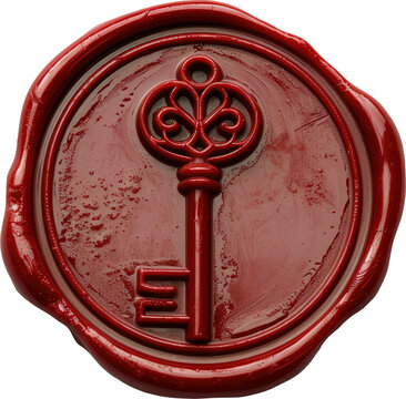 Wax seal with key transparent background PNG clipart