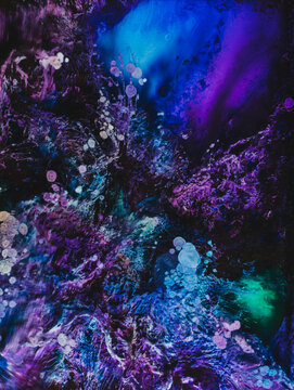 Ethereal underwater light display in abstract colors