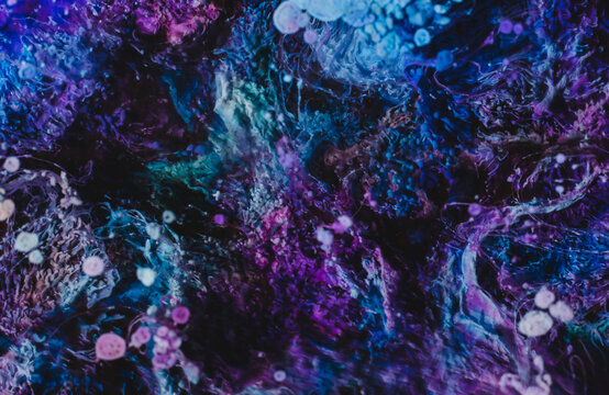 Ethereal underwater light display in abstract colors