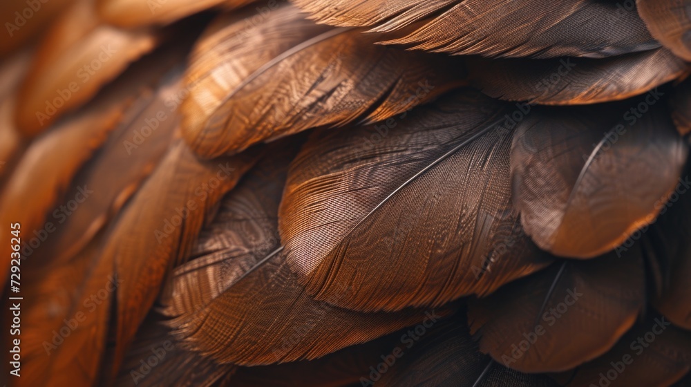 Poster A detailed look at the intricate patterns and textures of a bird's feathers. Perfect for nature enthusiasts and bird lovers.