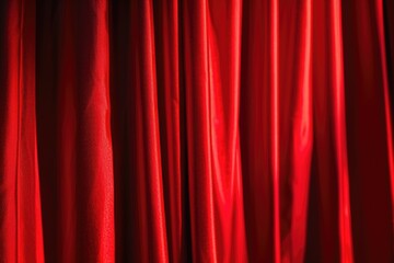 A close up shot of a vibrant red curtain in a room. Perfect for adding a pop of color and elegance to any interior design project