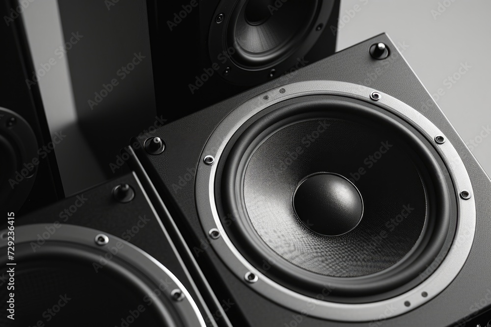 Aufkleber Two speakers positioned on top of each other. Versatile image suitable for various uses