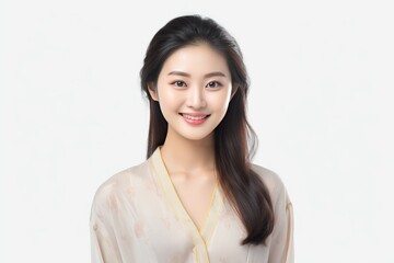  Pajama Chic, charm of a young woman in a joyful pose, donning stylish cotton silk pajamas against a solid studio background. Generative AI.