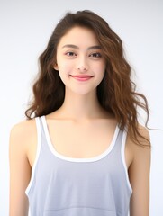  Asian woman exudes relaxation in traditional pajamas, standing gracefully in a serene mood. Generative AI.