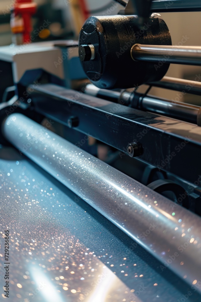 Aufkleber a close-up view of a metal cutting machine. this image can be used to showcase industrial processes 