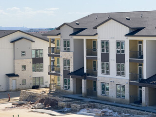 new apartment homes under construction in texas, usa - horizontal