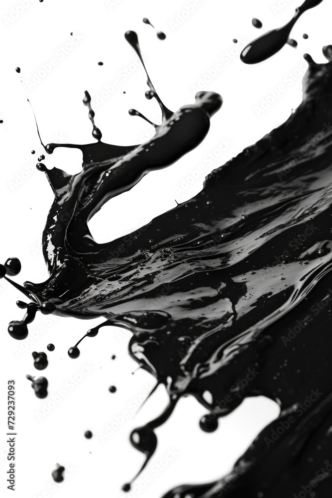 Poster A monochromatic image capturing a dynamic splash of liquid. Suitable for various design projects