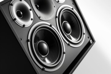 Two speakers stacked on top of each other. Suitable for music-related projects or interior design concepts