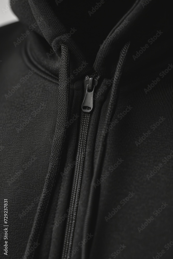 Poster a close-up view of a person wearing a hoodie. this image can be used for various purposes