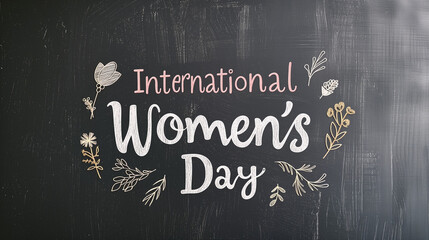 Chalkboard With the Words "International Women's Day"