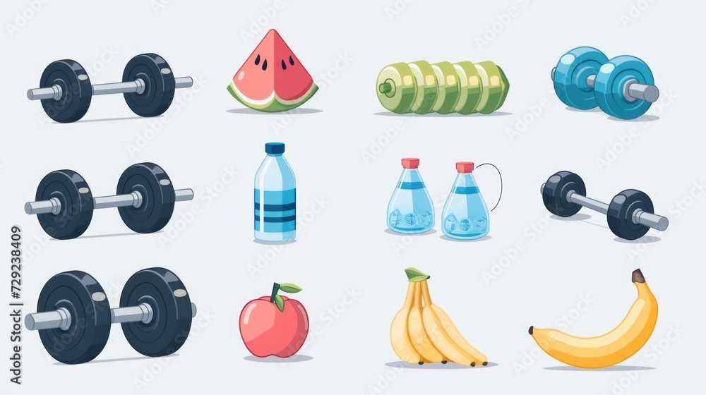 Aufkleber a diverse assortment of different types of food and drinks. perfect for illustrating culinary concep