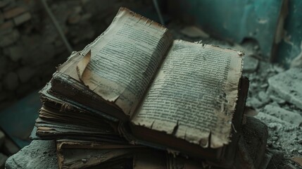 Obraz premium old book in the garden