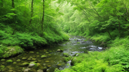 Obraz premium views of the forest and rivers with clear water