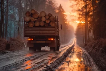 Photo sur Plexiglas Texture du bois de chauffage Logging industry photo