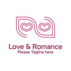Love n Romance Logo design modern and minimal concept