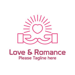 Naklejka premium Love n Romance Logo design modern and minimal concept