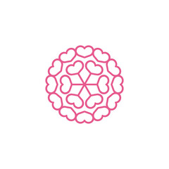 Pink monoline logo for business