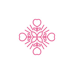 Pink heart abstract monoline logo
