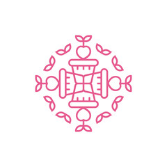 Pink heart abstract monoline logo