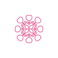 Pink heart abstract monoline logo