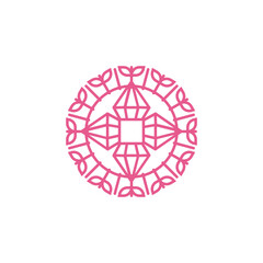 Pink heart abstract monoline logo