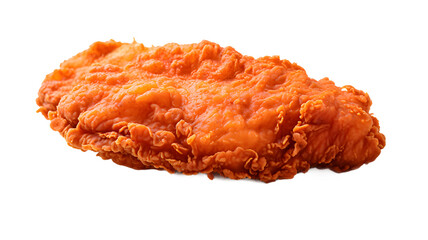Fried chicken fillet piece isolated, transparent PNG background