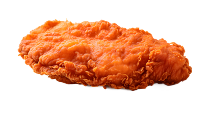 Fried chicken fillet piece isolated, transparent PNG background
