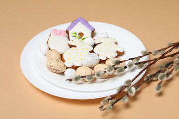 Spring holiday - Easter, concept of Easter with willow